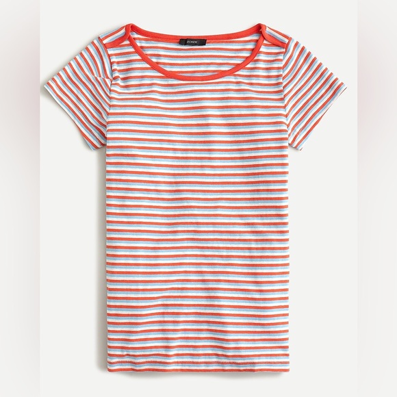 J. Crew Tops - NWT JCrew wide neck slub ringer striped tshirt